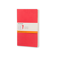 Moleskine Volant 記事本軟面橫間大型筆記本, 深紅色/淺紅色 (一套兩本)